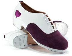Suede/Patent Leather in White/Purple
