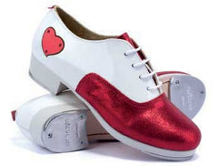 Patent Leather/Suede in White/Sparkling Red