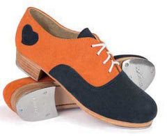 Suede in Orange/Navy with Navy tongue