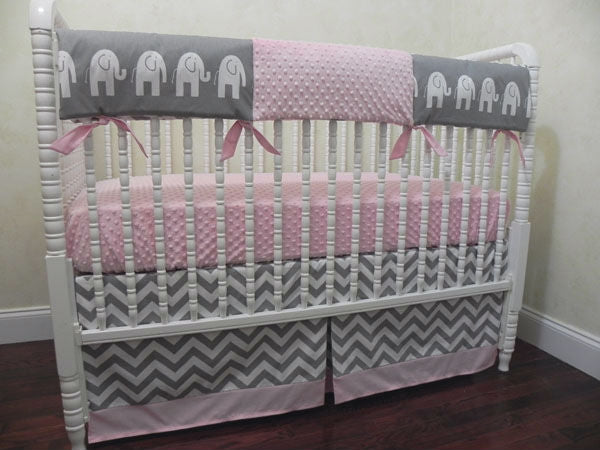 Elephant Crib Bedding Set Gigi Girl Elephant Baby Bedding In Gray