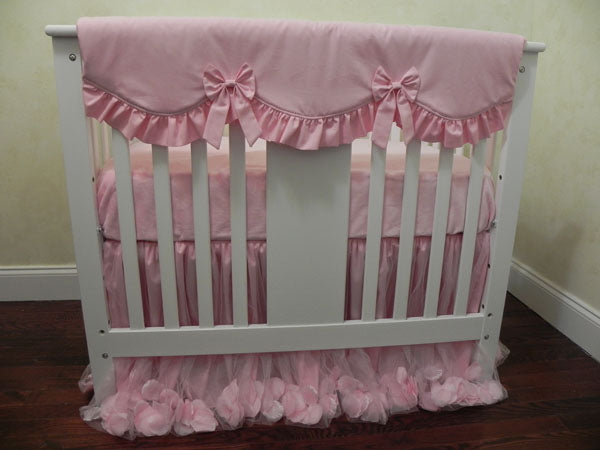 Pink Mini Crib Bedding Set Girl Baby Bedding Princess Mini Crib