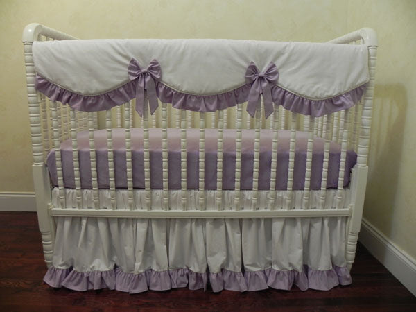 White And Lavender Girl Baby Bedding Set Girl Crib Bedding Crib