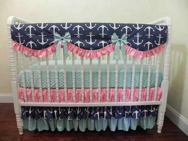 Nautical Girl Crib Bedding Set Andrina Girl Baby Bedding Girl