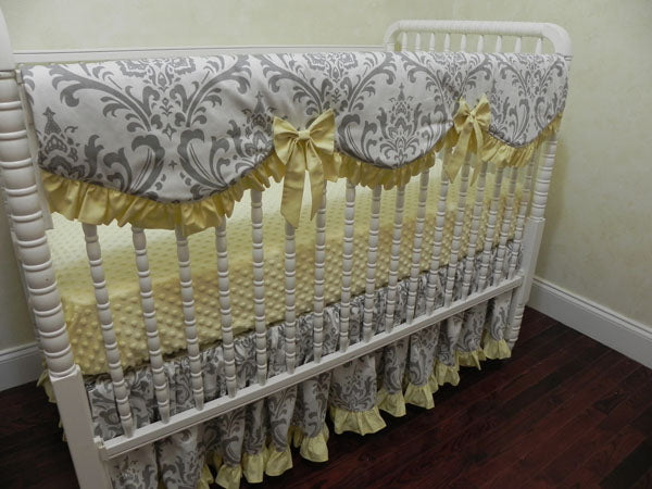 Gray And Yellow Girl Baby Bedding Set Brooke In Yellow Girl Crib