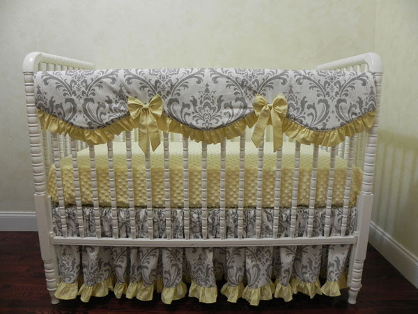 Gray And Yellow Girl Baby Bedding Set Brooke In Yellow Girl Crib