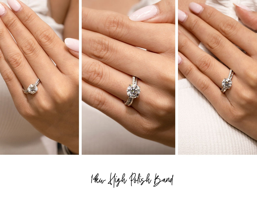 Nicole Engagement Ring and 14KW High Polish Band