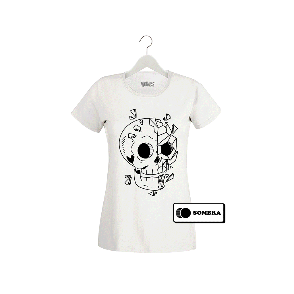 Playera que cambia de color Skull Cartoon - Mujer