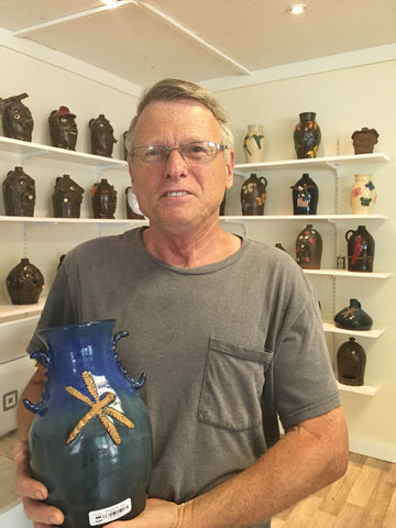 Mike Craven of Craven Family Pottery crafts beautiful folk soap dishes for Crescent Mountain Soap.