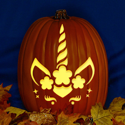Downloadable Halloween Unicorn Pumpkin Carving Pattern 