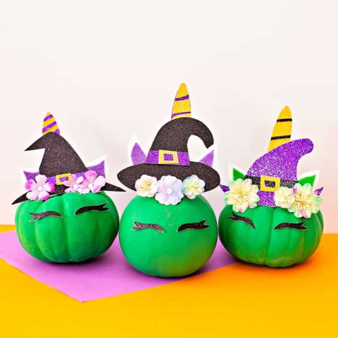 DIY Mini Halloween Unicorn Pumpkin Witches by Hello Wonderful