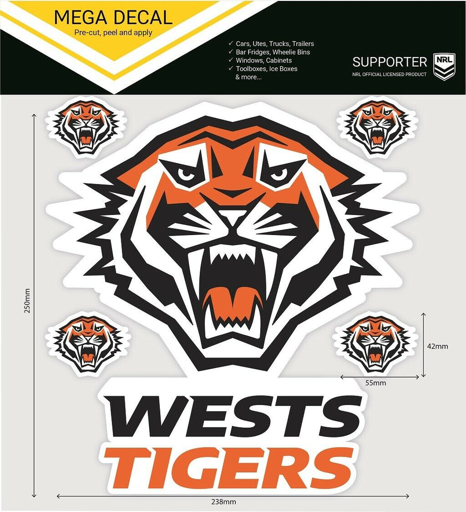 Car Sticker West Tigers Details about   NRL Window Sun Visor Decal 