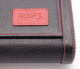 旅行雪茄雪茄盒伟大的随身携带-真正的全等级牛皮革-黑色 & 红色针