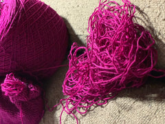 Pile of yarn ripped out of project 