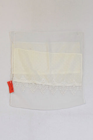 New Unbranded White Pindot Lightweight Lacey Scarf Women