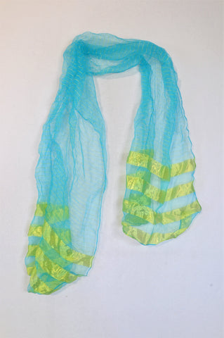 New Unbranded Aqua & Light Green Sheer Scarf Women