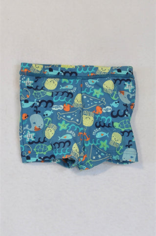 Marks & Spencers Sea Creatures Swim Shorts Boys 9-12 months