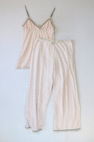 La Senza Pink Polka Dot Top And Pants Pyjamas Women Size XS