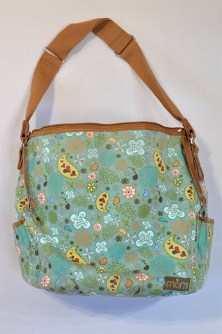 Momi Aqua Floral Birdy Nappy Bag Unisex 3 months to 1 year