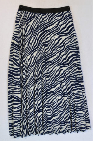 Pick 'n Pay Navy Zebra Print Skirt Women Size XS