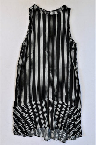 Edition Black White Striped Dress Women Size 10