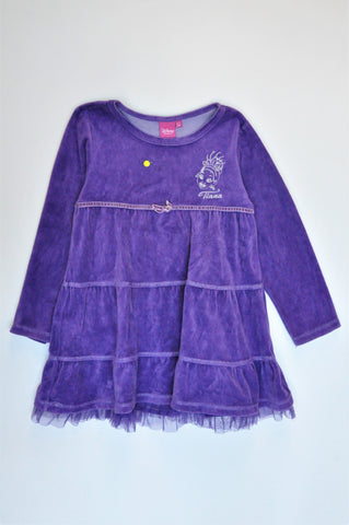 Disney Purple Longsleeve Princess Tiana Dress Girls 6-7 years