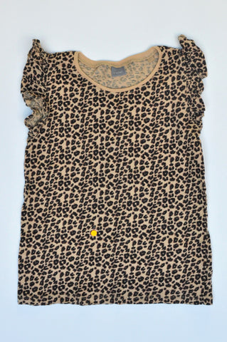 Next Brown Leopard Print T-shirt Girls 5-6 years