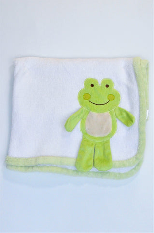 Jolly Tots White & Green Frog Blanket Unisex N-B to 2 years