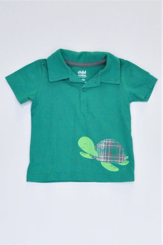 Carter's Green Sea Turtle Collared T-shirt Boys 12-18 months