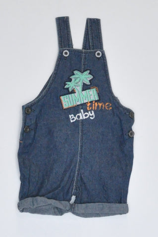Woolworths Navy Summer Time Baby Lightweight Dungaree Boys 3-6 months