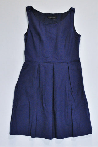 Forever New Navy Pleated Tank Sleeve Dress Women Size 10