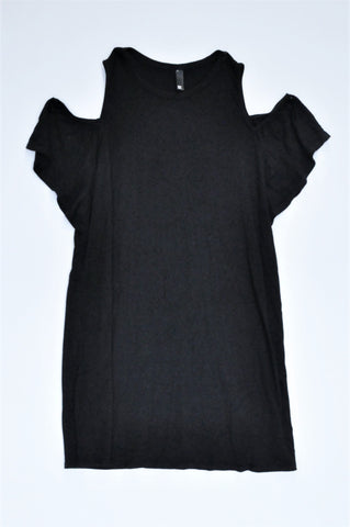 Woolworths Black Cold Shoulder Tunic Top Women Size S