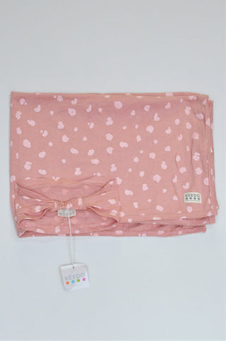 Keedo Dusty Pink Speckled Headband & Blanket Girls N-B to 6 months