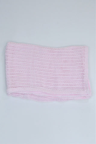 Unbranded Baby Pink Knitted Cellular Blanket Girls N-B to 1 year