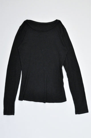 Woolworths Black Basic Long Sleeve T-shirt Women Size 6