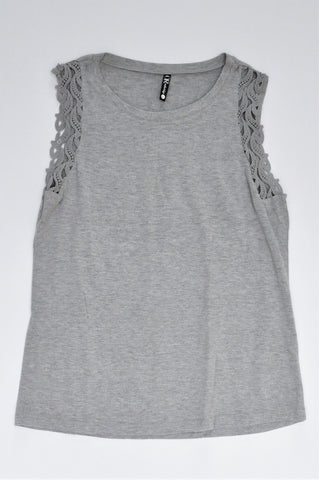 Mr. Price Grey Lace Sleeve Top Women Size 12