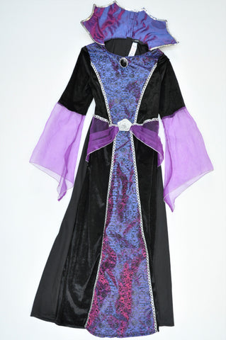 Marks & Spencers Purple & Black Mesh Long Sleeve Dress Dress up Girls 8-10 years