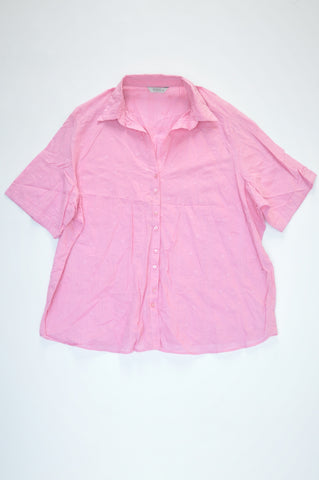 New Woolworths Pink Floral Embroidery Blouse Women 2-6 years