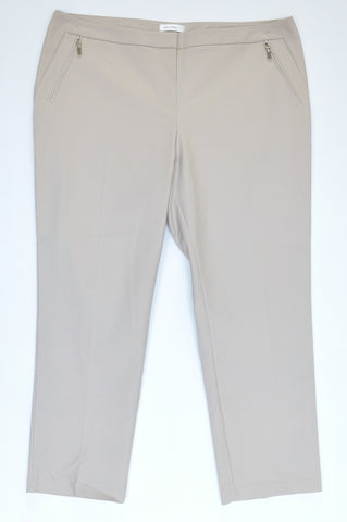New Woolworths Light Beige Zip Pocket Pants Women Size 20