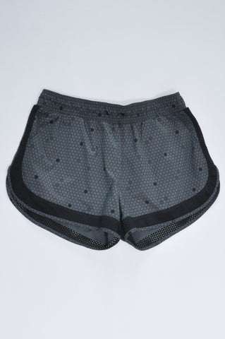 Cotton On Dark Grey & Black Honeycomb Pattern Sports Shorts Women Size M