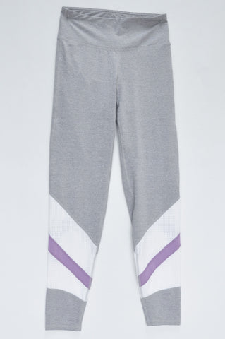 Cotton On Grey With Purple Detail Sports Leggings Women Size S