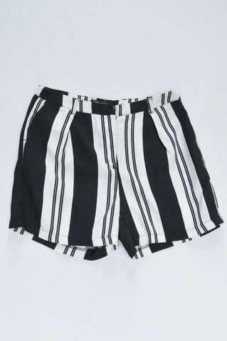 Mr. Price Black & White Striped Lightweight Shorts Women Size 8
