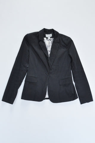 H&M Black Fully Lined Blazer Women Size 10