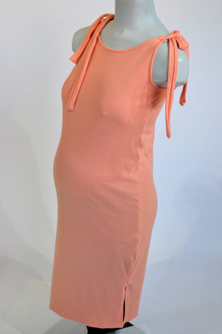 Oakridge Coral Ribbed Shoulder Tie Maternity Dress Size 8