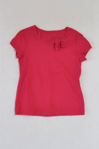 Woolworths Pink Flower Detail T-shirt Girls 6-7 years