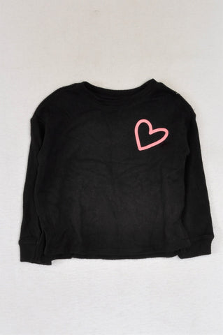 Pick 'n Pay Black Heart Soft Knit Top Girls 3-4 years
