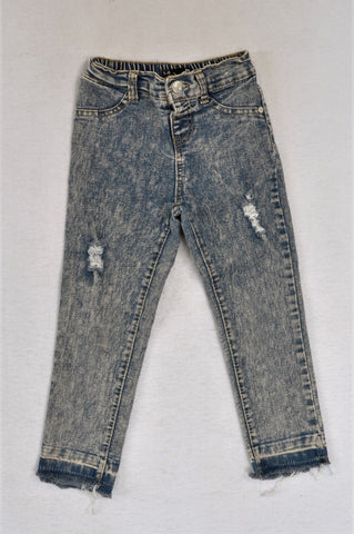 Mr. Price Acid Wash Distressed Jeggings Girls 5-6 years