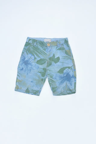 Zara Blue & Green Floral Shorts Boys 4-5 years