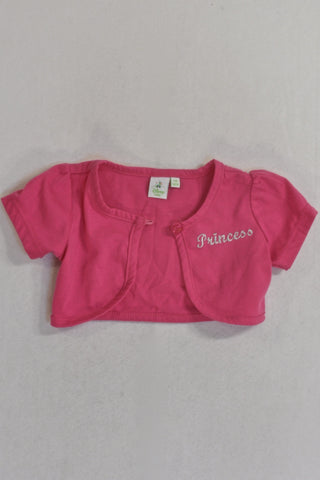 Cropped Pink Disney Princess Cardigan Girls 3-6 months