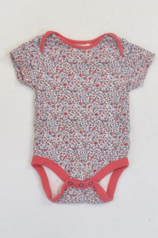 Next Coral & Blue Floral Baby Grow Girls 6-9 months