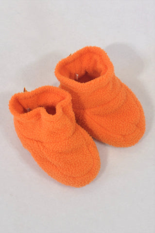 Hooligans Size 2 Orange Fleece Slippers Unisex 6-9 months